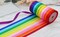 Rainbow Satin Ribbon Double Faced Ribbon 10 Colors, 3/8 Inch Fabric Ribbon Use for Gift Wrapping,Flower Bouquet, Wedding Party Decoration, Hair Bows, DIY Crafts, 5 Yards/Roll,Total 50 Yards